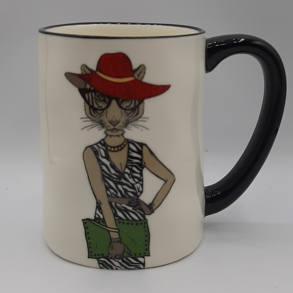 Signature Housewares Stoneware Coffee Mug Hipster Animal Sexy Cat Tiger